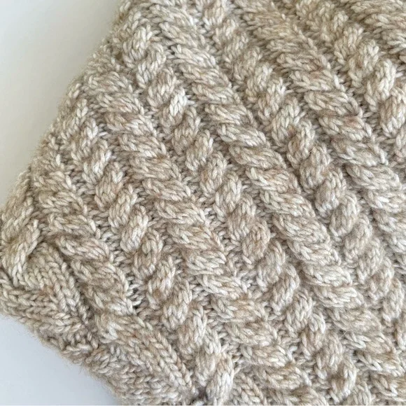 H&M Sweater Ruffle Large Cable Knit Ribbed Coquette Prairie NWT - Picture 12 of 14